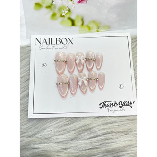 M90 nailbox mắt  mèo  kim cương  nền  Hồng  ánh cam ovan