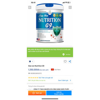 Sữa Non Nutrition G9 900g