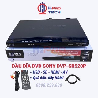 Đầu DVD Sony SR520P Đời Mới Có Hdmi Full HD - Usb - Sd, Đầu Đĩa Dvd Karaoke Sony Cao Cấp, Tặng Dây Hdmi - H2Pro Tech
