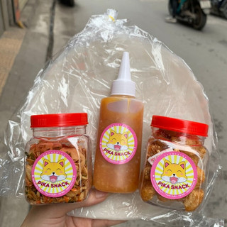 Combo Bánh Tráng Phơi Sương Muối Béo Tóp Mỡ PIKA SNACK beo béo giòn rụm nhức nách - Ăn Vặt Hà Nội - CBMBPSTM300G