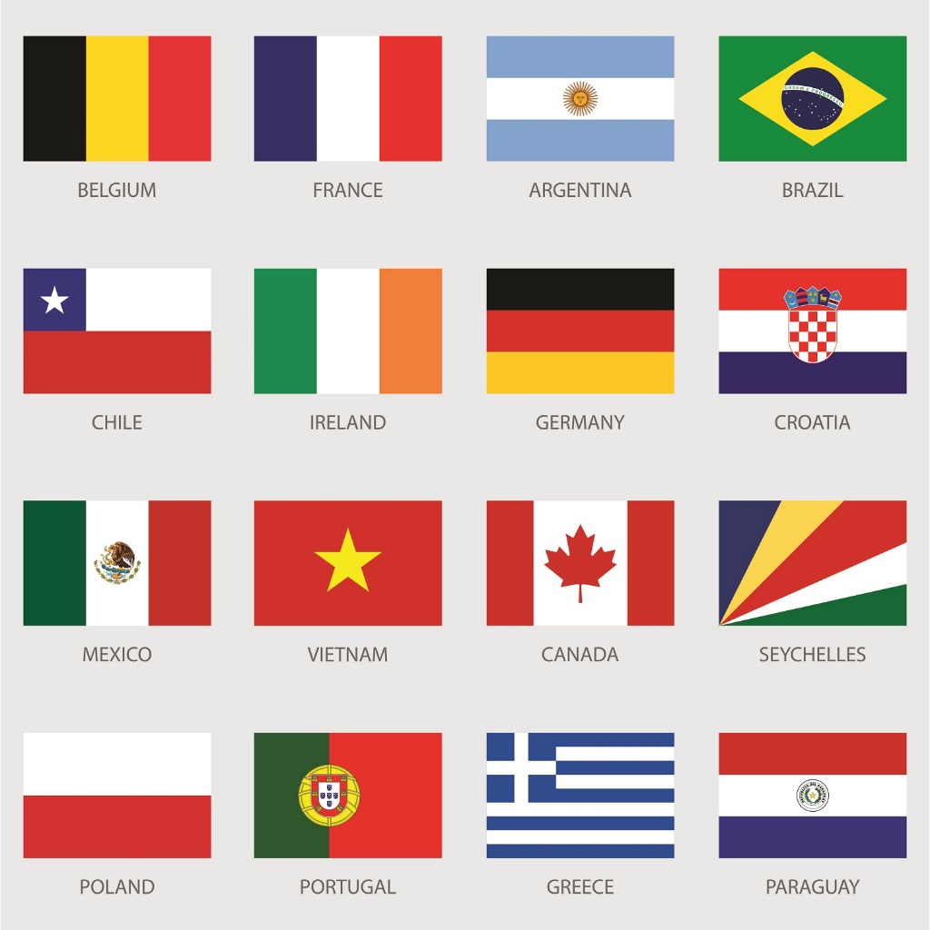 Hình ủi nhiệt Lá cờ các nước FLAG1 [Sticker ủi nhiệt quần áo]