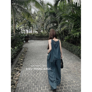 Set Jean Giấy Cổ Yếm Kiều Trang Basic