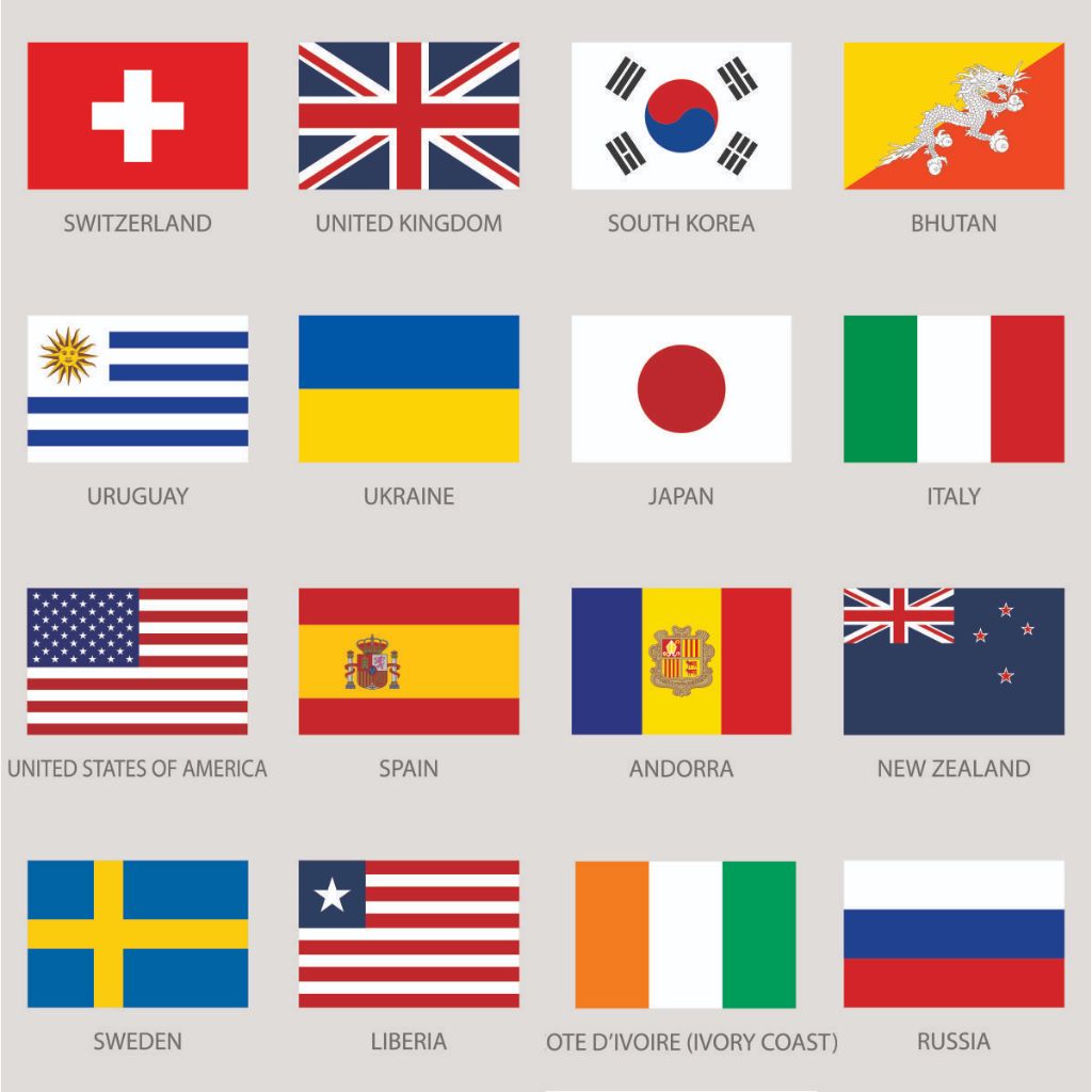 Hình ủi nhiệt Lá cờ các nước FLAG2 [Sticker ủi nhiệt quần áo]
