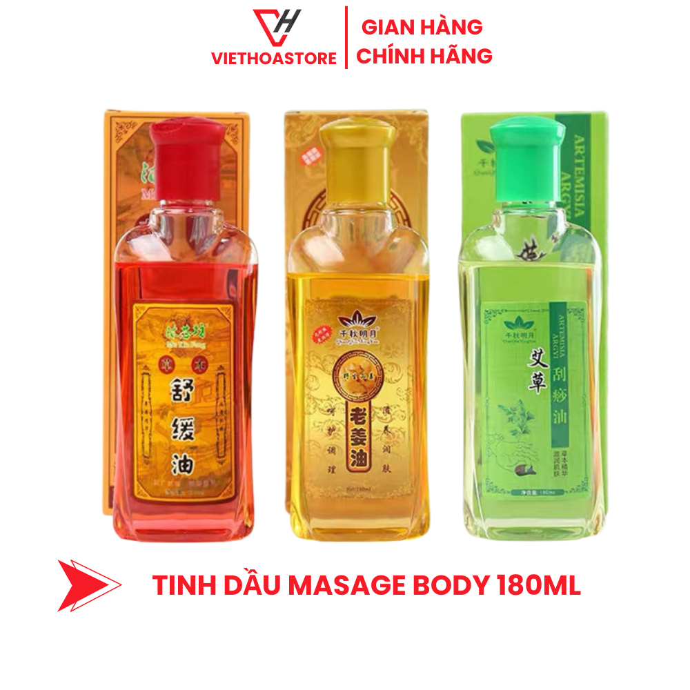 Tinh Dầu Massage Body Chai 180ml | Tinh Dầu Massage Toàn Thân Thư Giãn, Xua Tan Mệt Mỏi Cho Spa