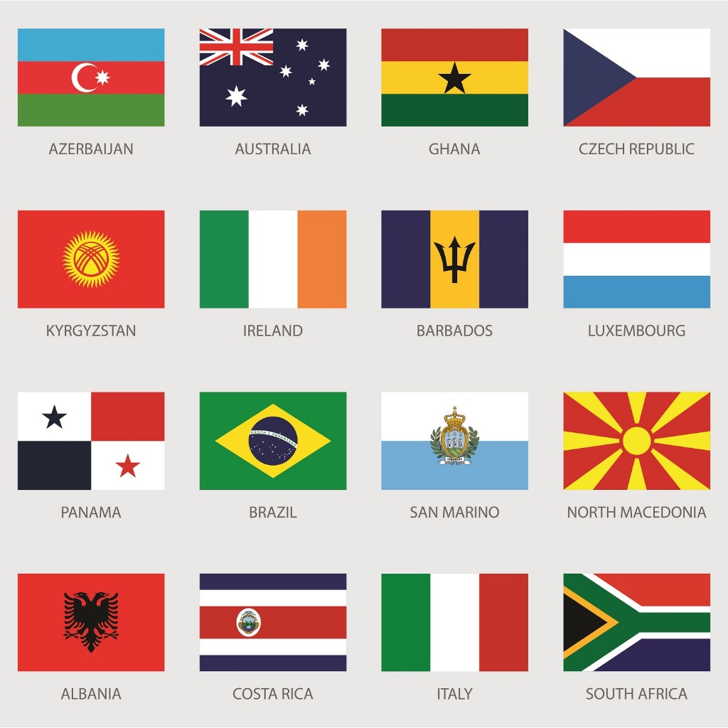 Hình ủi nhiệt Lá cờ các nước FLAG4 [Sticker ủi nhiệt quần áo]