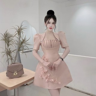Váy tapta xếp ly eo ngực khâu hạt