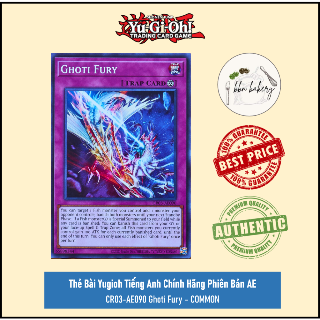 🌏 Thẻ Bài Yugioh Chính Hãng Bản AE Asian Tiếng Anh: CR03-AE090 Ghoti Fury - Common