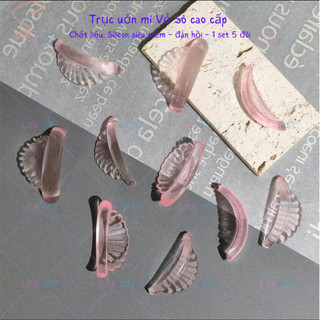 Trục uốn mi vỏ sò cao cấp - phom cong tròn - 1 bộ 5 size