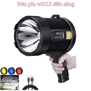 Đèn pin cầm tay siêu sáng Corisu W5113 chiếu xa 1000 mét sạc năng lượng mặt trời chống nước Đèn pin cầm tay siêu sáng