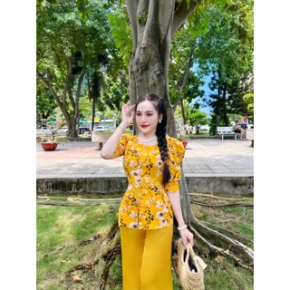 BỘ BÀ BA CỔ VUÔNG LỤA MANGO CỰC DỄ THƯƠNG (CÓ SZ THEO KÍCH CỠ)