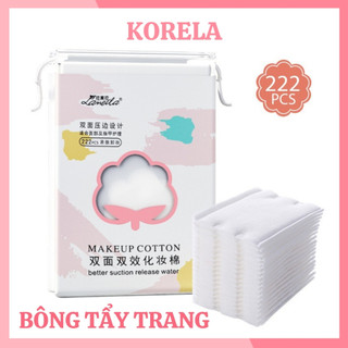 Bông tẩy trang 222 miếng cotton pads 3 lớp siêu dai mềm mịn an toàn với da KORELA BTT01