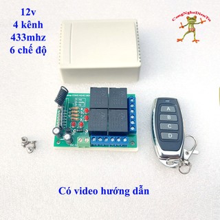 Điều khiển từ xa RF 12v - 4 kênh remote inox chống nước 433mhz