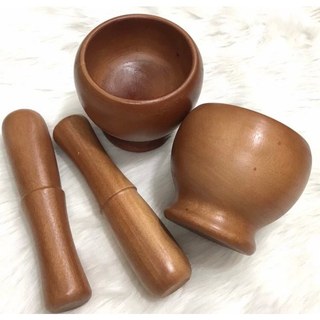 Bộ cối và chày bằng gỗ