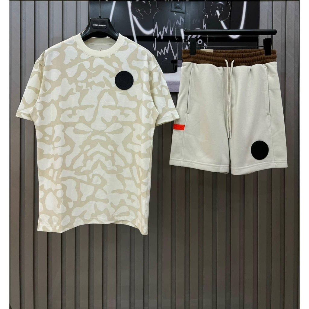 Bộ Paris Cộc Tay Họa Tiết Vằn Full Áo Siêu Đẹp , Bộ Nam Paris Cộc Tay Chất Liệu Cotton Thoáng Cao Cấ