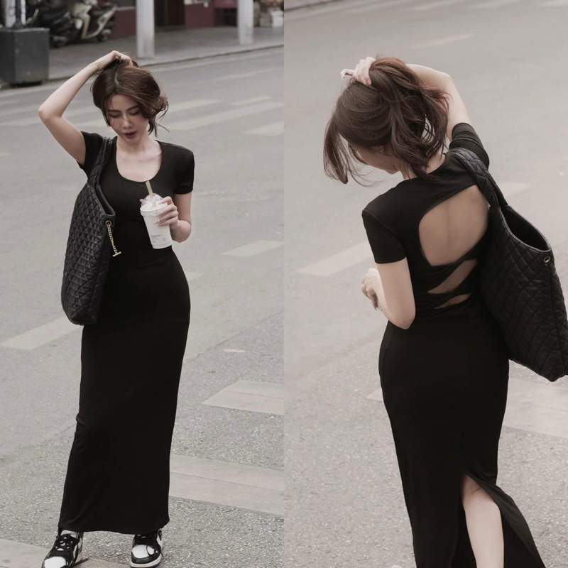Váy body hở lưng 𝐀𝐒𝐇𝐘𝐋𝐄𝐘