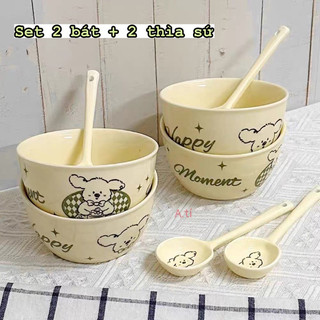 Set bát thìa hình chú chó đáng yêu