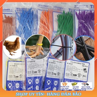[9 túi tặng 2] Dây rút thít nhựa 9 màu 2.5*100mm (10cm); đánh dấu gà con, dây trang trí, đóng gói đa dụng