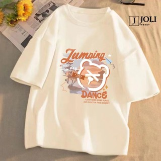 Áo thun ngắn tay ép nhiệt hình jumping dance chất vải thun cotton mềm mịn co giãn dành cho giới trẻ