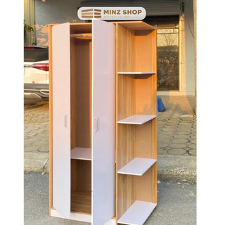 Tủ Quần Áo Gỗ, Tủ Đựng Đồ Kích Thước Lớn 160x80x40cm Gỗ MDF Cao Cấp Chống Ẩm Mốc Decor Phòng Gọn Gàng