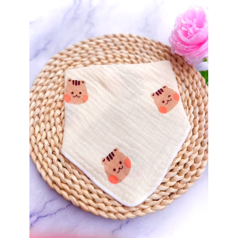 Set 5c yếm tam giác xô muslin cao cấp cho bé trai bé gái