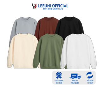 Áo sweater nam nữ basic leeuni form unisex vải nỉ chân cua