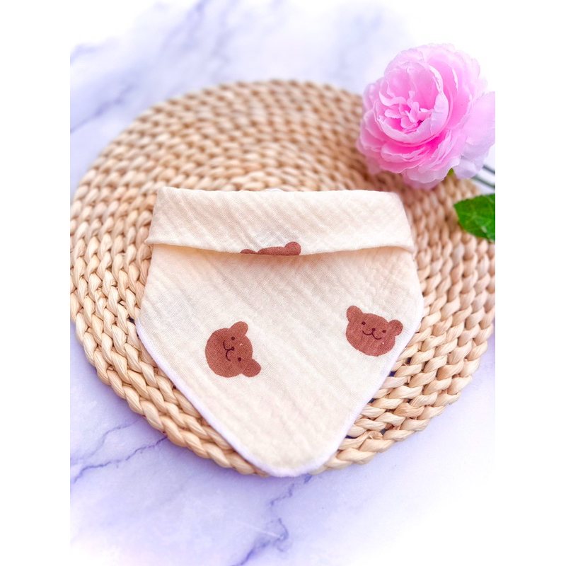 Set 5c yếm tam giác xô muslin cao cấp cho bé trai bé gái