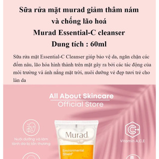 SỮA RỬA MẶT MURAD  ENVIRONMENTAL ESSENTIAL-C 60ML (BILL US)