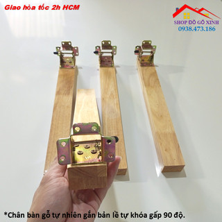 Bộ 4 chân bàn gỗ cao 20cm, 25cm, 30cm, 35cm (chân gỗ gắn bản lề gập thông minh rất chắc chắn, tiện dụng,độ bền cao)