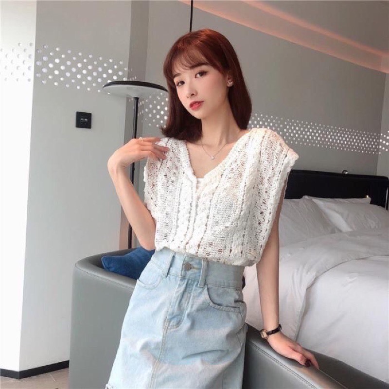 Áo Lưới Dệt Kim, Áo Sát Nách Cổ Tay Cánh Dơi Phối Áo 2 Dây Đi Biển Mùa Hè Phong Cách Vintage Hot Trend 2024 Nanganhchuye | BigBuy360 - bigbuy360.vn