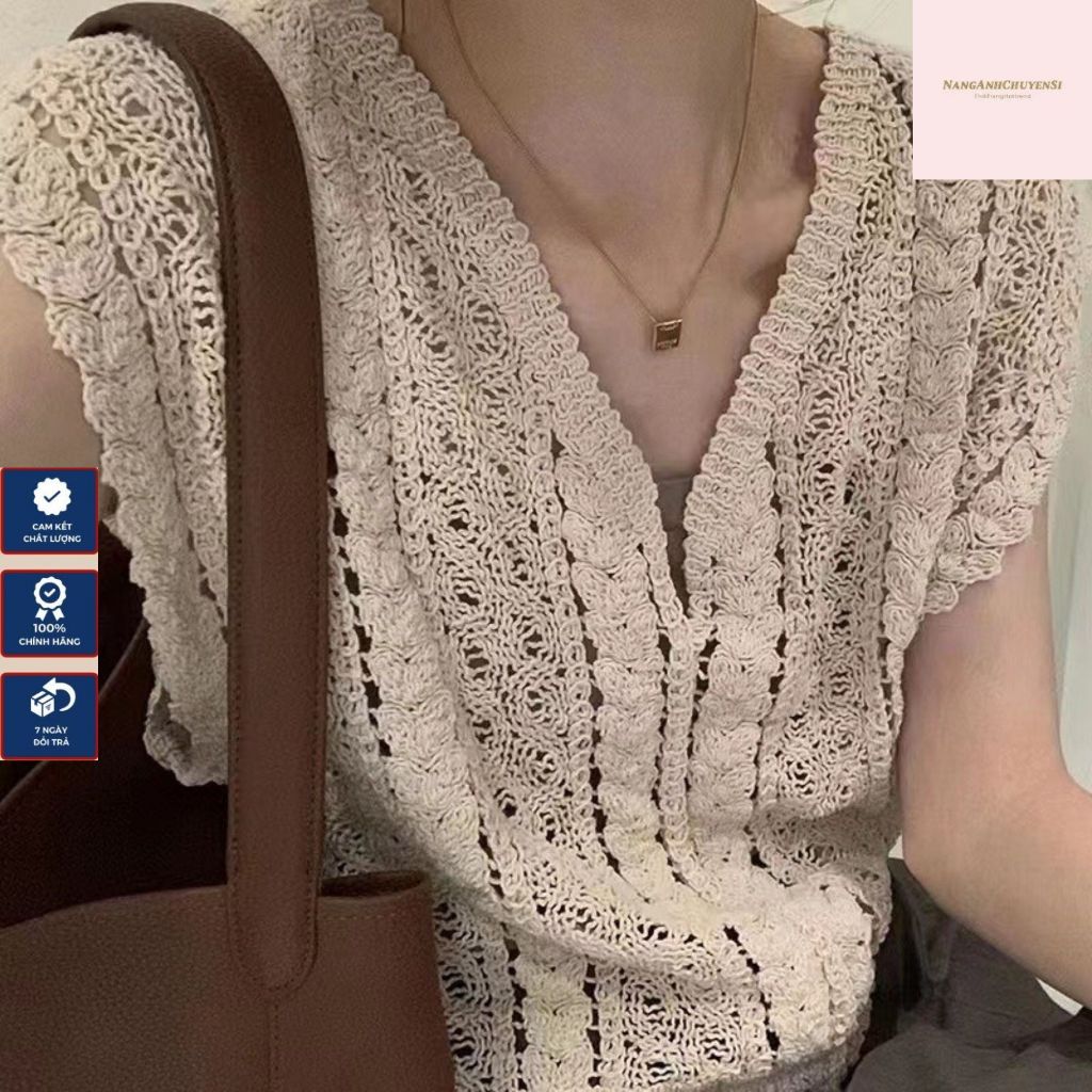 Áo Lưới Dệt Kim, Áo Sát Nách Cổ Tay Cánh Dơi Phối Áo 2 Dây Đi Biển Mùa Hè Phong Cách Vintage Hot Trend 2024 Nanganhchuye | BigBuy360 - bigbuy360.vn