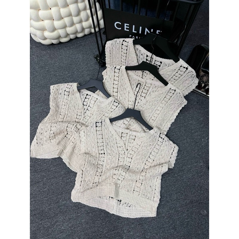 Áo Lưới Dệt Kim, Áo Sát Nách Cổ Tay Cánh Dơi Phối Áo 2 Dây Đi Biển Mùa Hè Phong Cách Vintage Hot Trend 2024 Nanganhchuye | BigBuy360 - bigbuy360.vn