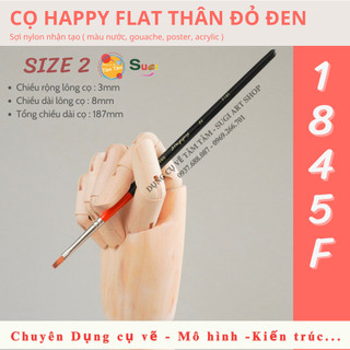 Cọ vẽ đầu ngang , happy flat 1845 , cọ vẽ đầu bằng happy 1845