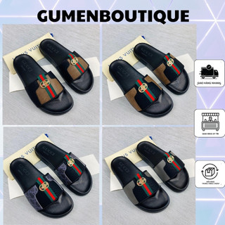 Dép Quai Ngang Gu Chì Nam Nữ Hoạ Tiết Gắn Logo Cự Đẹp - Dép Lê Nam Mẫu Hót Nhất Hiện Nay