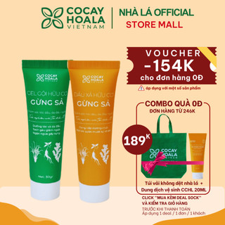 Dầu Gội Xả Hữu Cơ Gừng Sả Cỏ Cây Hoa Lá dạng TUÝT - Ngăn dầu bết tóc và giảm gàu ngứa Dung Tích Travelsize 50g