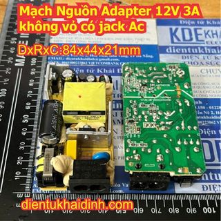 Mạch Nguồn Adapter 12V 12Vdc 3A 3000mA không vỏ kde1625