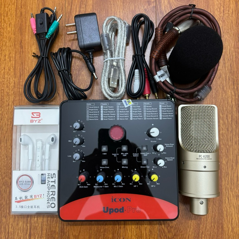 Bộ Mic Thu Âm Mic Takstar PC K200 bản 2024 Và Sound Card ICON UPOD PRO kèm đầy đủ phụ kiện dây kết n