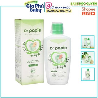 Nước tắm gội thảo dược Dr Papie cho bé từ 0 - 3 tuổi 230ml hàng chính hãng