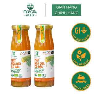 Set 2 chai Mật hoa dừa Sokfarm 100% Organic, đặc sản Trà Vinh, thơm mát, ngọt thanh - 250gr