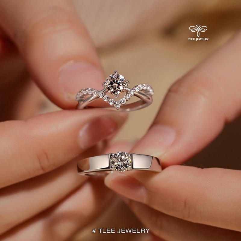 Nhẫn bạc TLEE, Nhẫn đôi đeo nam nữ LOVE STORY TLEE JEWELRY