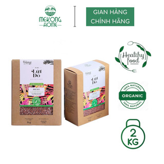 Gạo lứt đỏ Mekong Home 100% Organic, giống lúa Hồng Ngọc gấp 3 dinh dưỡng, tốt cho người ăn kiêng - 2kg