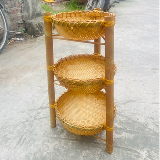 Kệ tre 3 tầng Rổ mini đa năng