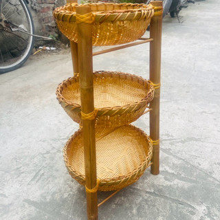 Kệ tre 3 tầng Rổ mini đa năng