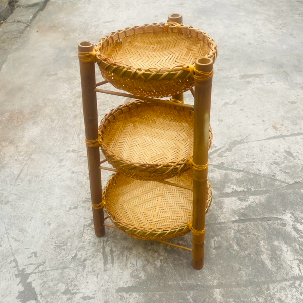 Kệ tre 3 tầng Rổ mini đa năng