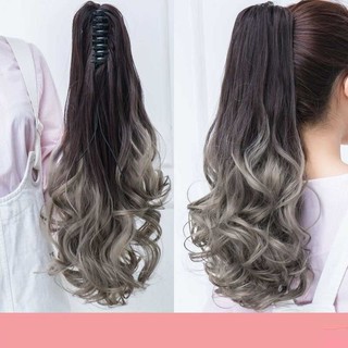 Tóc giả nữ đẹp❤️FREESHIP❤️Tóc buộc đuôi omber khói chất sợi tơ cao cấp