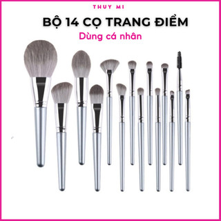 Bộ Cọ Trang Điểm 14 Cây Xám Bạc Dùng Cho Cá Nhân