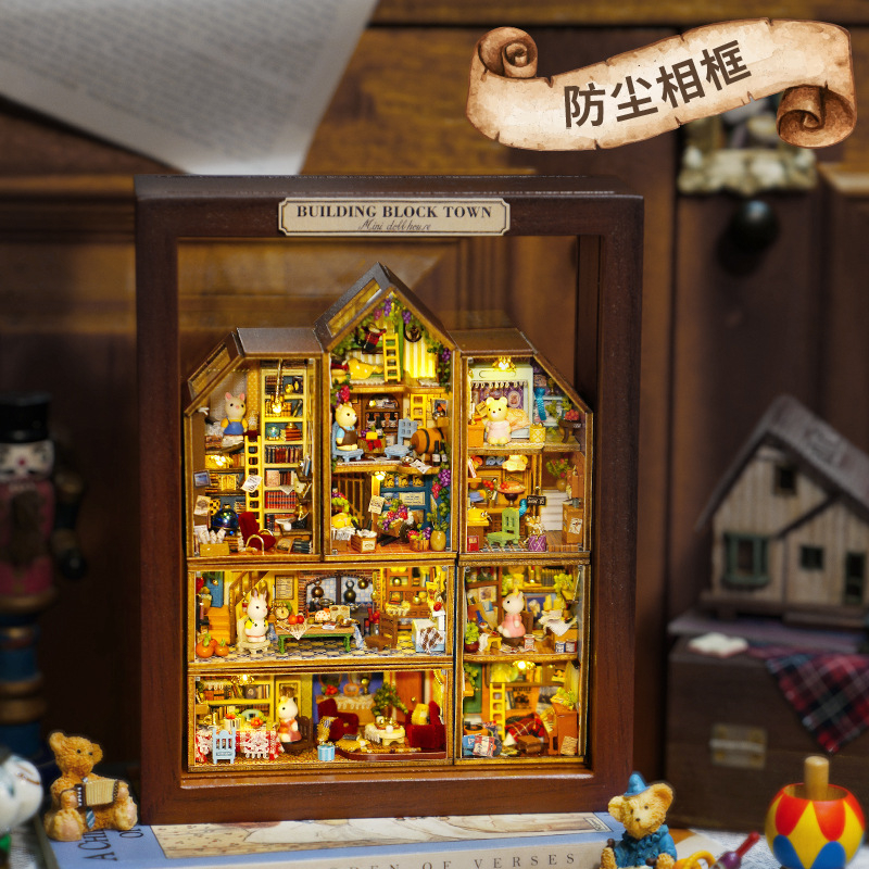 Mô hình nhà gỗ, nhà búp bê DIY Thị trấn Mini