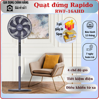 Quạt đứng rapido rwf-16ahd điều khiển từ xa với 4 chế độ gió , màn hình led , tiết kiệm điện
