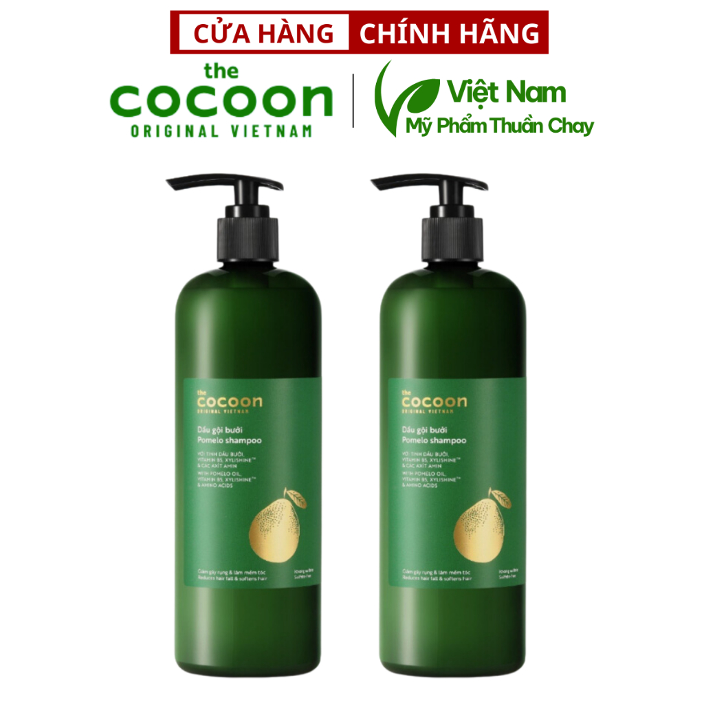 Combo 2 Chai Dầu gội bưởi Cocoon giúp giảm gãy rụng và làm mềm tóc 500ml - Thuần Chay Việt Nam