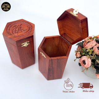 Hộp đựng chè bằng gỗ hương size lớn - sơn ngoại không mùi