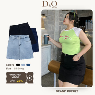 Chân Váy Jean Bigsize 58-85kg Lưng Cao Tôn Dáng Xanh Nhạt Tua Lai 3531/ Đen 3067/ Đậm 3880 Có Quần Trong Co Giãn Mạnh